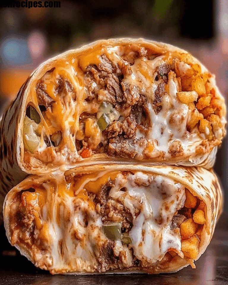 Cheesy Beef and Fries Burrito - Quick Dinner Recipe