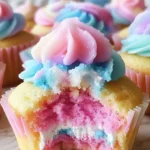 Fluffy Cotton Candy Cupcakes – Easy Dessert Recipe