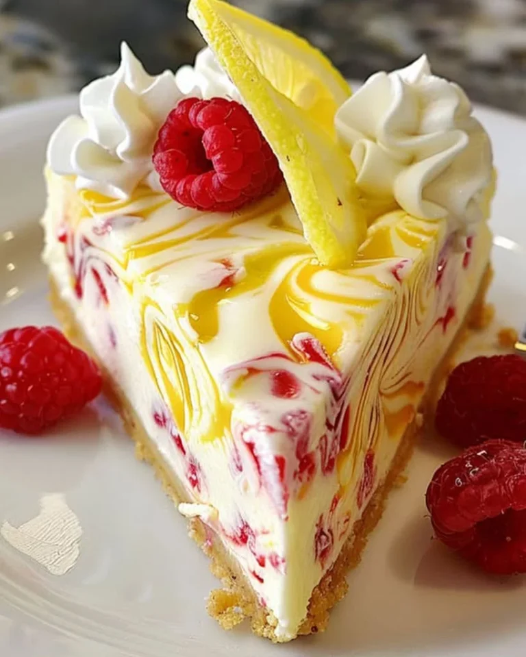 Lemon Raspberry Swirl Cheesecake – Easy Dessert Idea